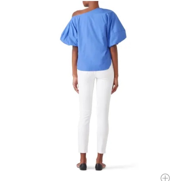 Amanda Uprichard | Dusk Mra Top Off the Shoulder Puff Sleeves Blue M - Picture 4 of 15